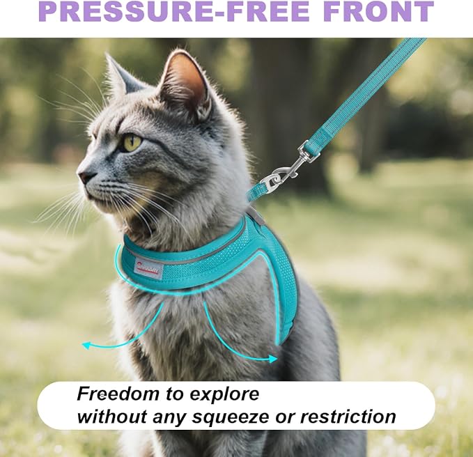 Cat Harness and Leash Set, Escape Proof Kitten Harness, Step in Adjustable Soft - Image 4