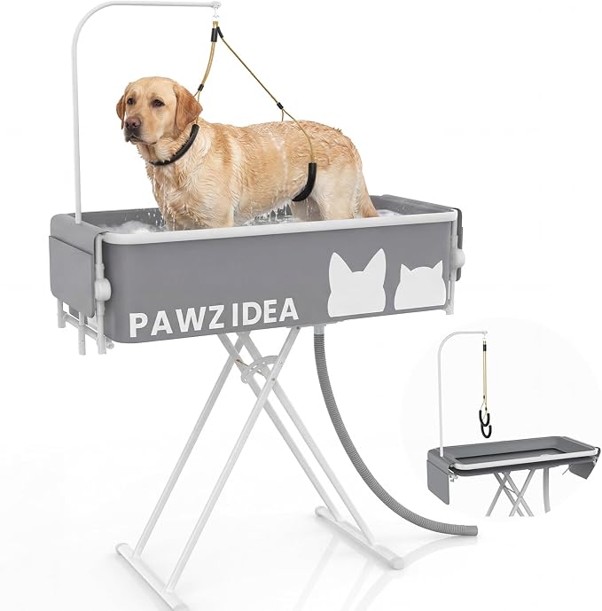 PAWZIDEA 2-in-1 Dog Bath Tub & Grooming Table 43" for Medium to Large Dogs by PAWZIDEA-Inlovejoywelive