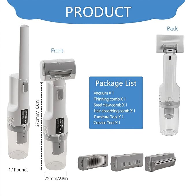 5-in-1 Cordless Pet Grooming Vacuum & Deshedding Tool - Image 6