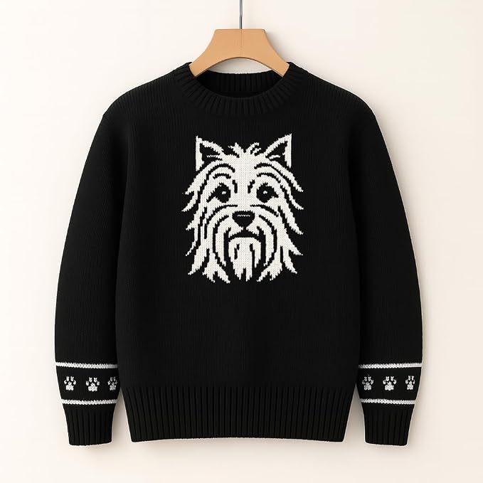 Custom Dog Knit Sweater for Women Personalized Pet Paw Print Pullover Dog Mom - Image 4