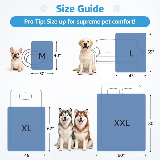 Cooling Blanket for Dogs, 0.4 Q-MAX Pets Cooling Comforter Throw for Bed Cover - Image 6