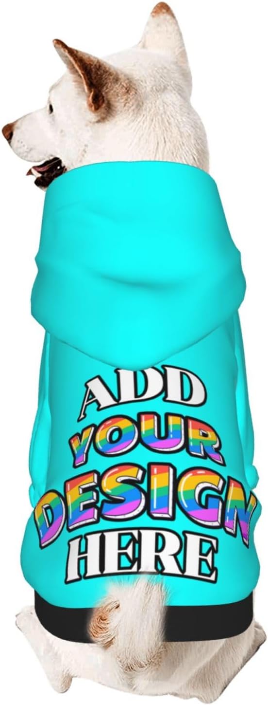 Personalized Dog Hooded Sweatshirt, Custom Pet Pullover Hoodie Design Your Own by Phyxara