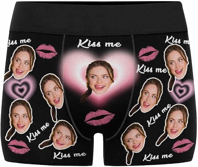 M YESCUSTOM Custom Faces Funny Short Briefs Gift - Image 4