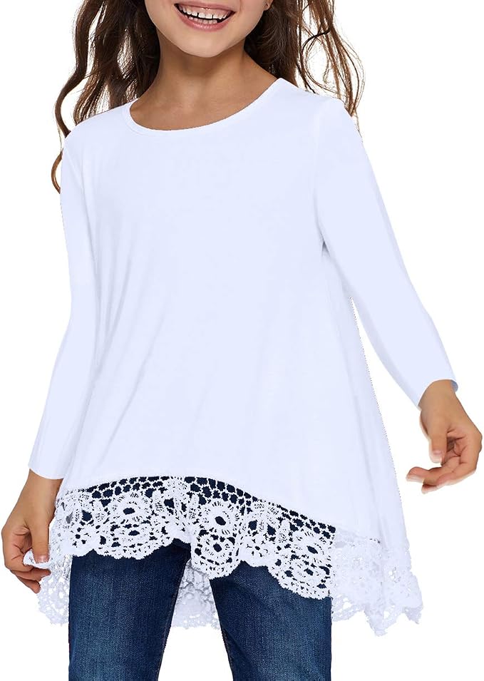 storeofbaby Girls Casual Tunic Tops Short Sleeve Loose Soft Blouse T-Shirt - Image 2