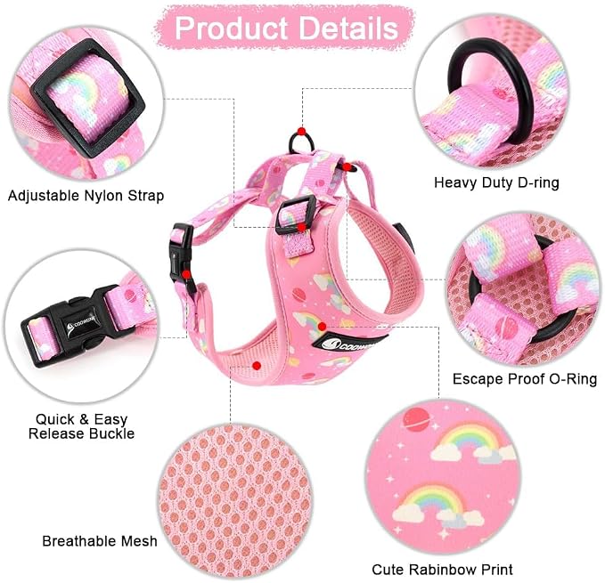 Dog Cat Harness and Leash Set, Puppia Soft Mesh Padded and Adjustable Puppy - Image 2