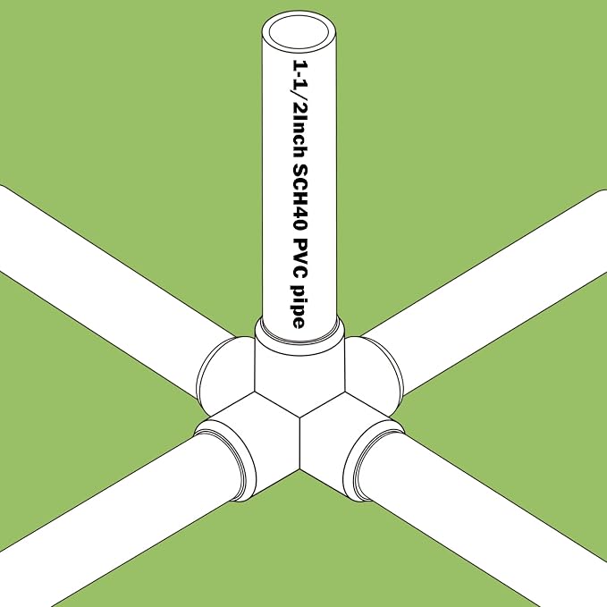 6Pack 5 Way PVC Fittings 1-1/2Inch, SCH40 Furniture Grade Elbow Fittings - Image 8