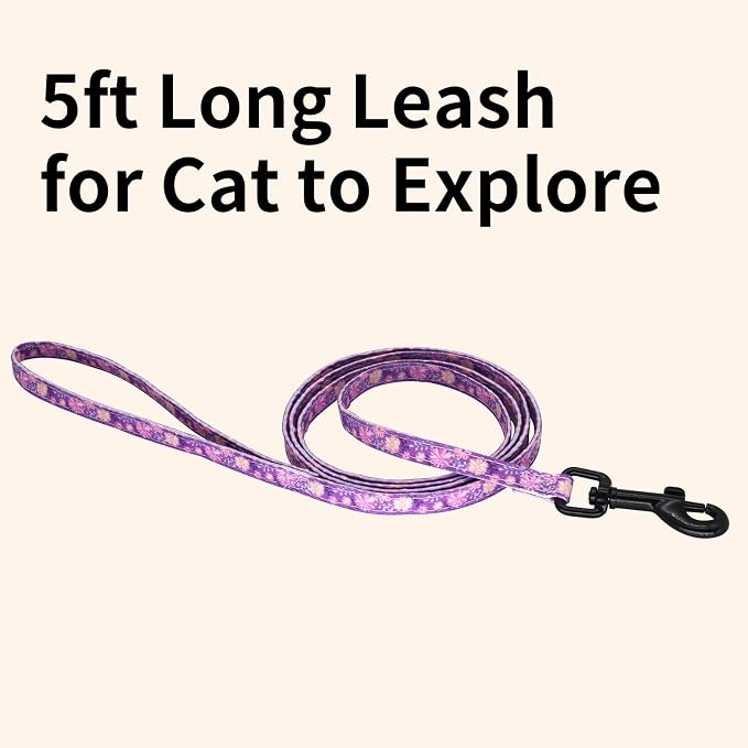 Cotton Cat Harness and Leash Set, Escape-Proof Adjustable Soft Harness - Image 3