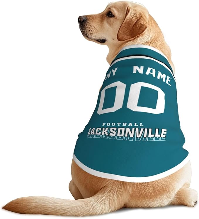 Jacksonville Custom Pet Jersey Dog Clothes Jersey Various Sizes Customized Any by EaunyVerat