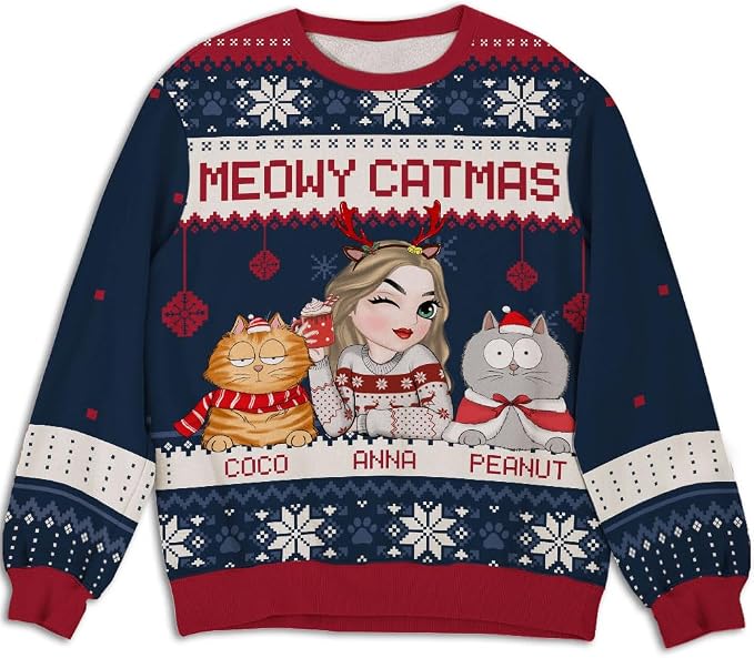 Wrappiness A Girl And Her Dog Christmas Sweatshirt by Wrappiness