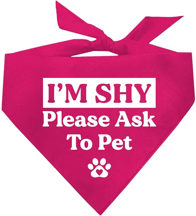 I'm Shy Please Ask to Pet Dog Bandana by TeesTails