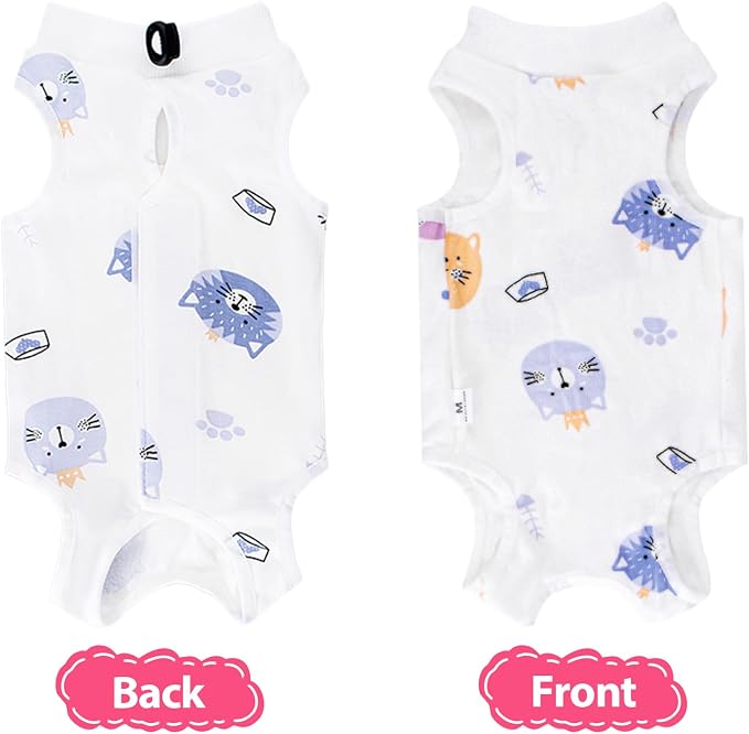 2 PCS Cat Recovery Suit for Spay Abdominal Wounds Cat Onesie for Cats After - Image 4