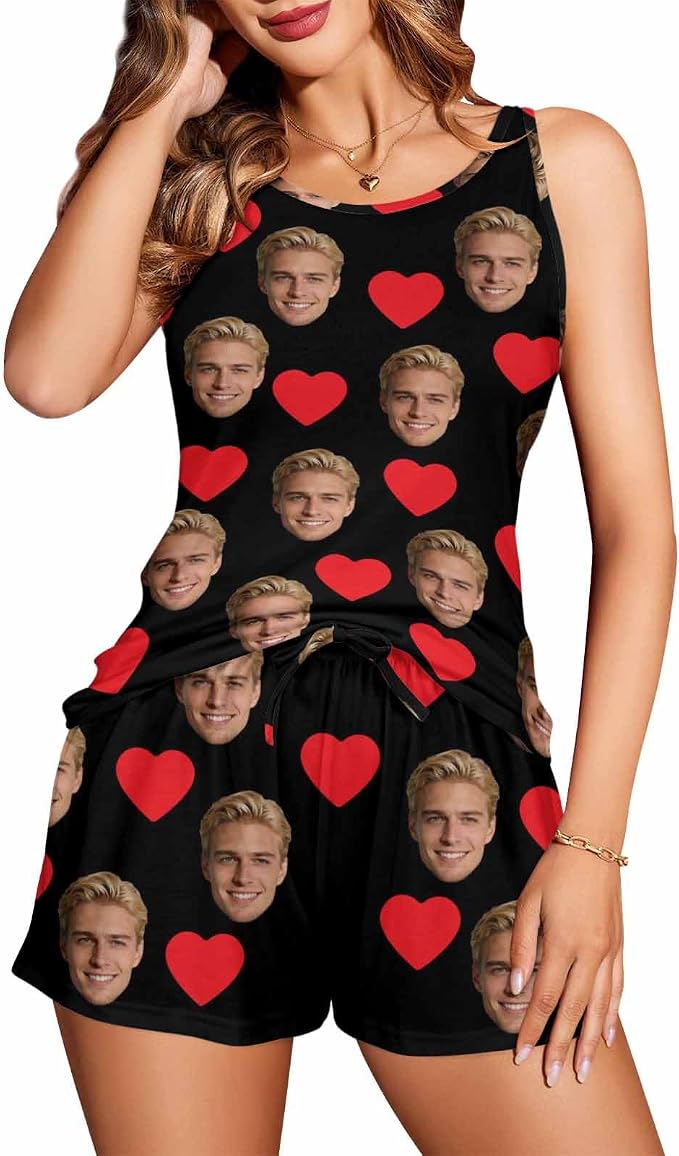 Artsadd Custom Pajamas for Women Men Family, Personalized Face Pjs Pajama Pants - Image 2