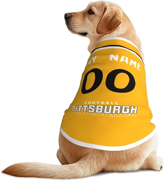 Pitsburgh Custom Pet Jersey Dog Clothes Jersey Various Sizes Customized Any by EaunyVerat