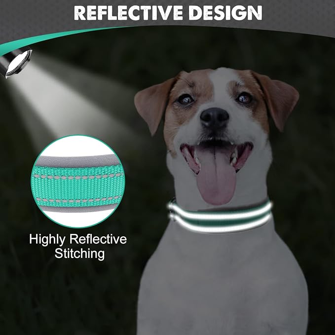 Joytale Dog Collar for Small Dogs, Neoprene Padded and Adjustable, Reflective - Image 4