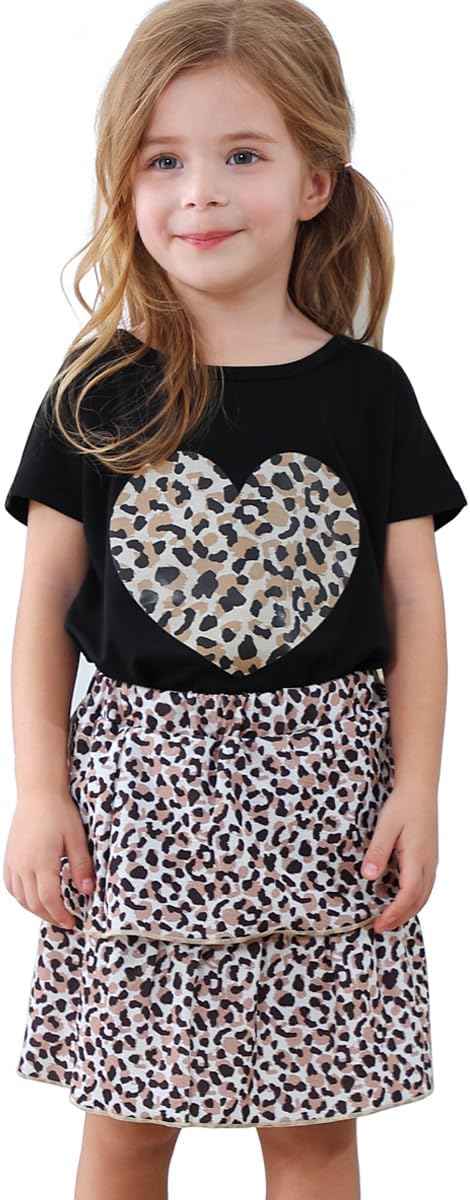 Akyzic Little Girl Skirt Outfit Two Piece Spring Summer Outfit Butterfly Dress - Image 2