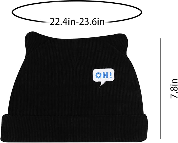 Women's Teen Girls Knitted Cat Kitty Cuffed Beanie Hat Winter Outdoor Stretchy - Image 5