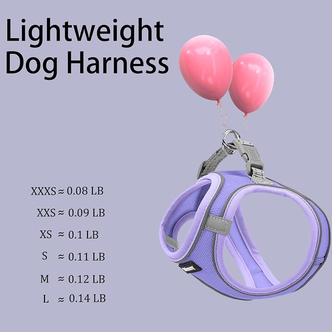 Solmoony Sparkly XXXS Dog Harness and Leash Set, Step in Soft Light Puppy Vest - Image 5