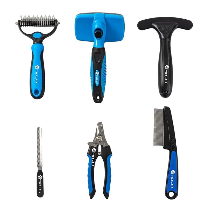 6 in 1 Pet Grooming Kit for Dogs & Cats by TWALAIX