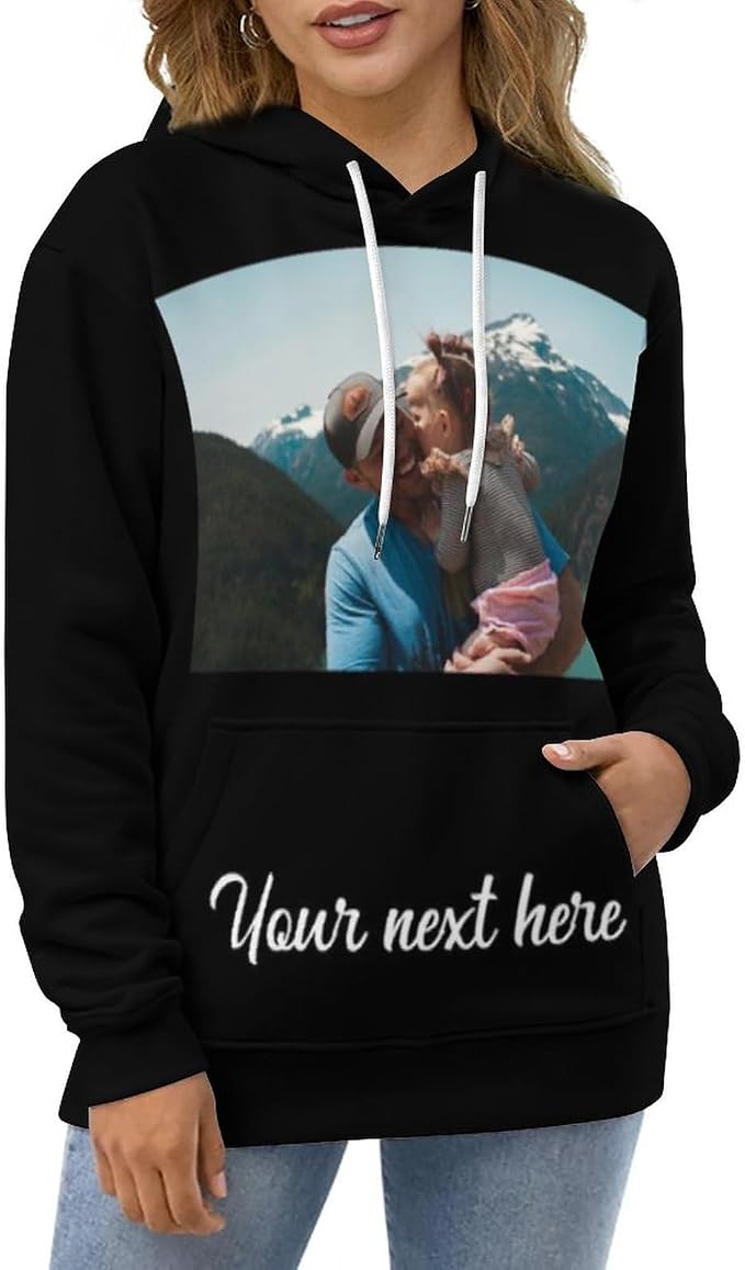 Artsadd Custom Face Unisex athletic Pockets Sweatshirt Loose Hoodie Custom - Image 6