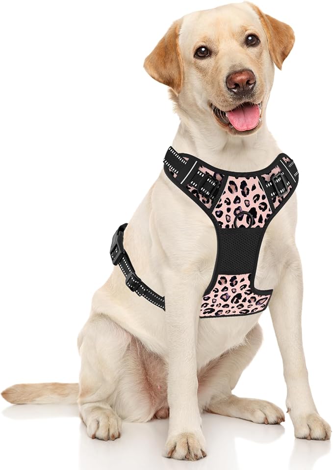 Rnivvi No Pull Dog Harness, Cute Leopard Reflective X-Large Sized Puppy Harness - Image 2