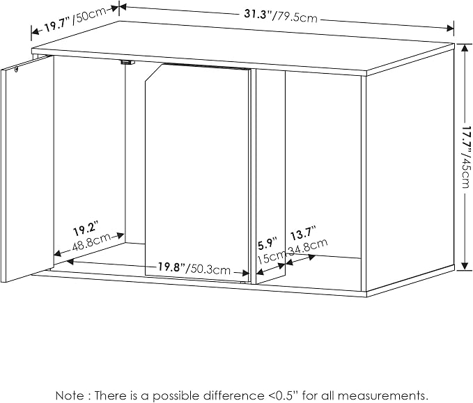 Furinno Peli Litter Box Enclosure, Columbia Walnut - Image 6
