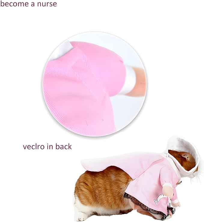 NACOCO Dog Cat Nurse Costume Pet Nurse Clothing Halloween Jeans Outfit Apparel - Image 6