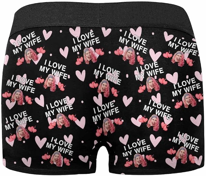 M YESCUSTOM Custom Faces Funny Short Briefs Gift - Image 3