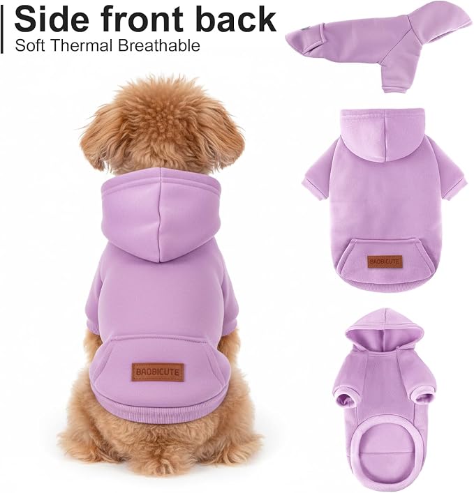 1 Pack Dog Hoodie Warm Hood Dog Sweater Cold Weather Small Dogs Sweatshirt - Image 4