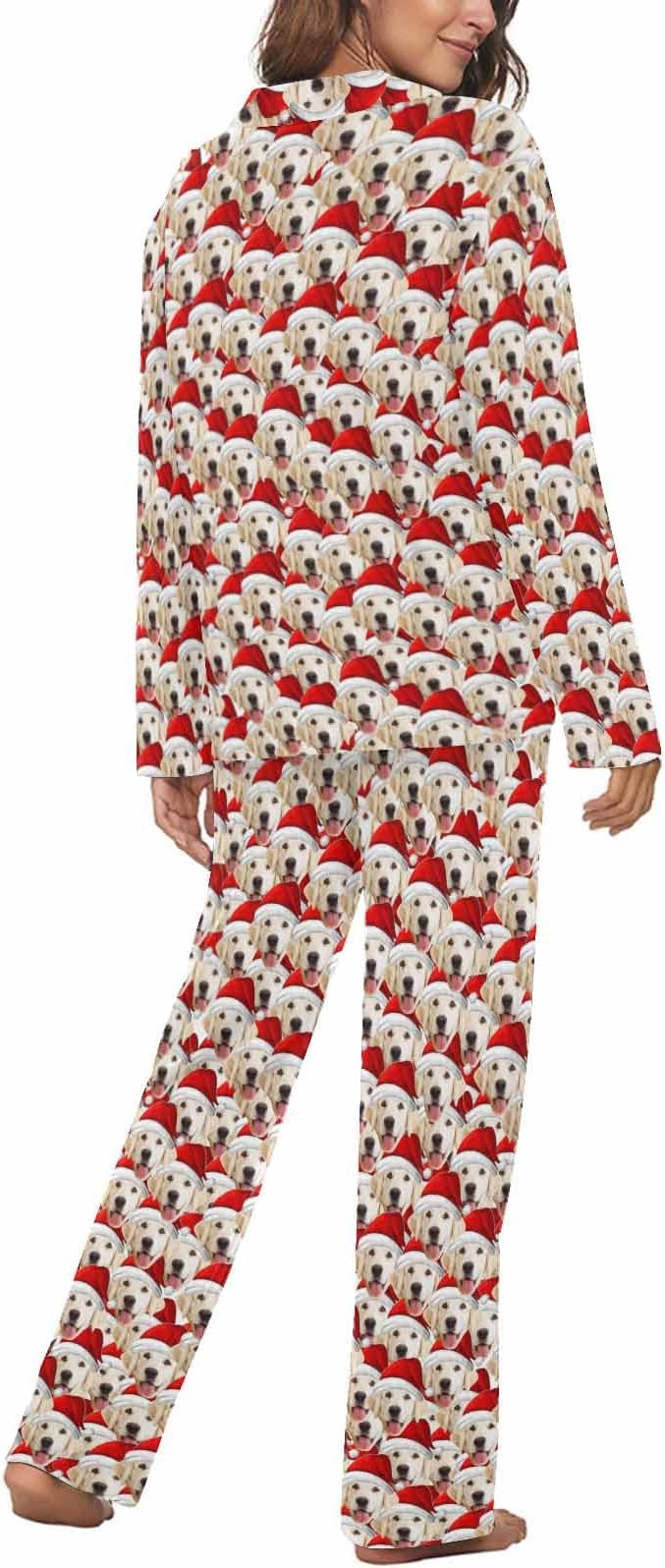 MyPupSocks Custom Face Pajamas for Women Set, Personalized Photo Long Sleepwear - Image 2