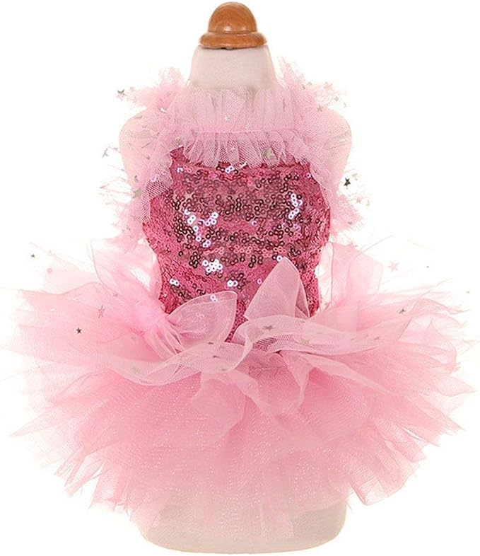 Fashion Sweet Puppy Dog Blingbling Princess Skirt Pet Dog Lace Cake Camisole by MaruPetyourkidsfriends