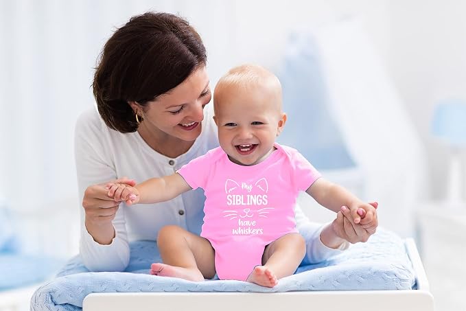 AW Fashions My Siblings Have Whiskers Baby Bodysuit Funny Cute Infant Outfit - Image 5