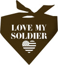 Love My Soldier Dog Bandana | 100% Cotton Adjustable Triangle | Made in USA | by TeesTails