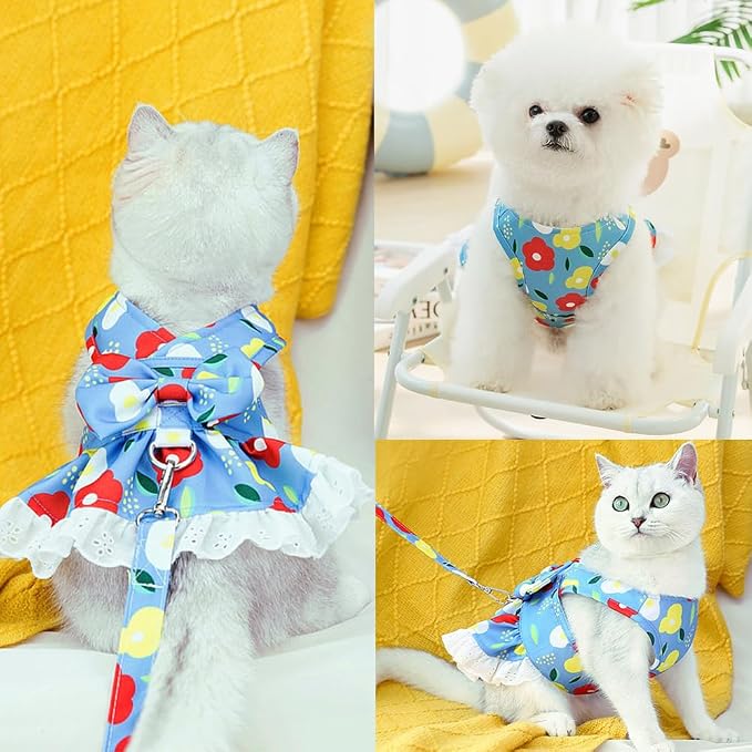 Daisy Floral Dog Harness and Leash Set - Image 5