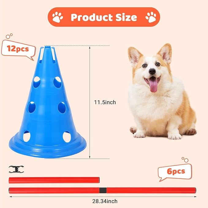 Dog Agile Course Backyard Set, Complete Dog Obstacle Kit - Image 2