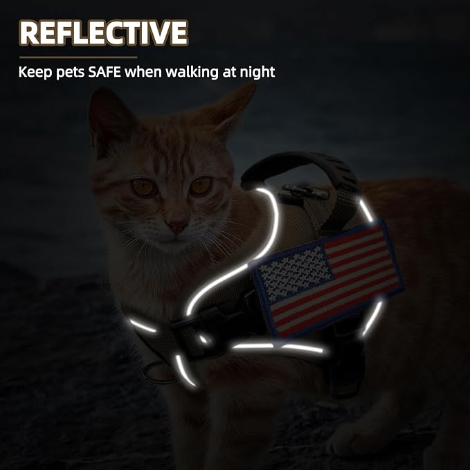 PUPTECK Tactical Cat Harness and Leash Set Escape Proof, Adjustable Reflective - Image 8