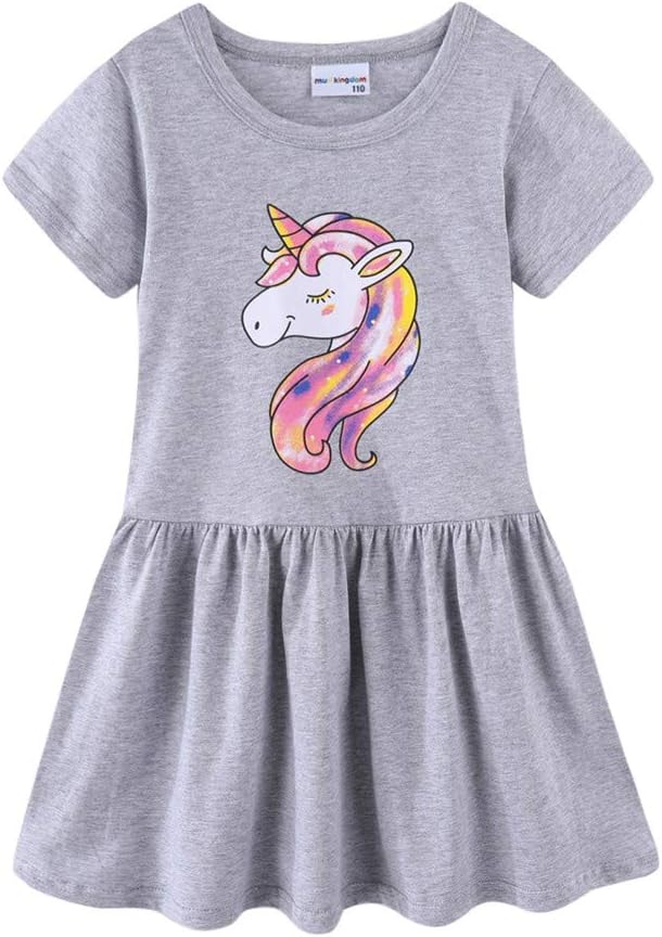 Mud Kingdom Little Girls Dresses Cotton Summer Holiday Cute Cat Dress Short by MudKingdom