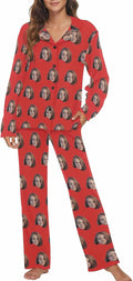 MyPupSocks Custom Face Pajamas for Women Set, Personalized Photo Long Sleepwear by MyPupSocks