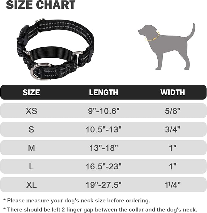 Hikiko Martingale Collar for Dogs Reflective Nylon Puppy Dog Collar - Image 6