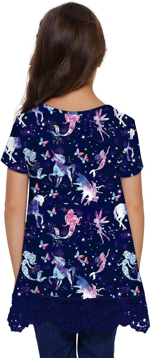 storeofbaby Girls Casual Tunic Tops Short Sleeve Loose Soft Blouse T-Shirt - Image 5