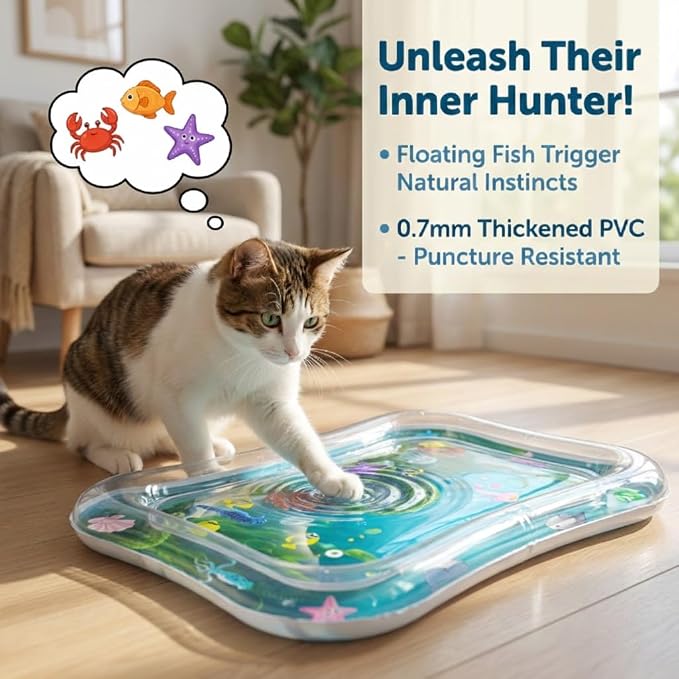 Interactive Cat Toy for indoor Cats, Upgraded Cat Water Mat - Image 2
