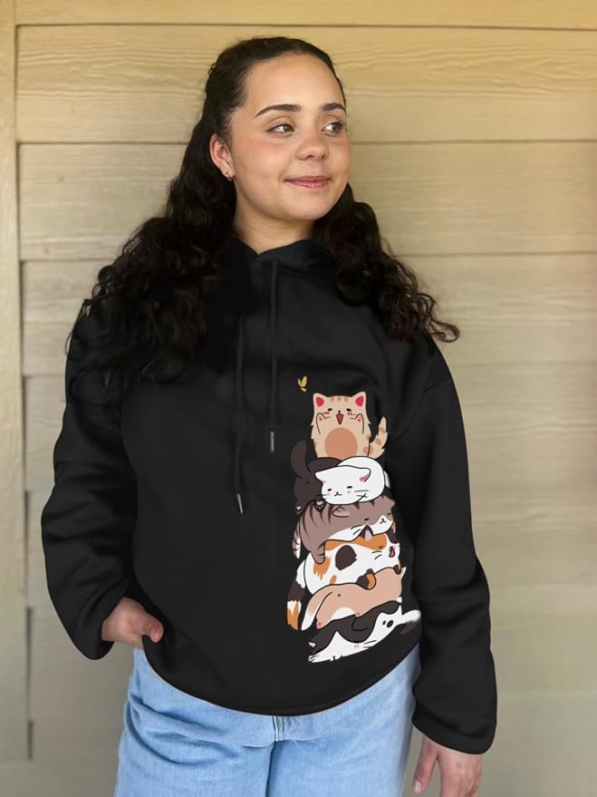 Tuislay Cute Cat Graphic Hoodies - Image 2