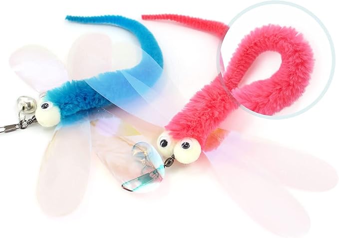 Cat Big Eye Dragonfly Toys Replacement Cat Toy Wand Refills, 6 Pieces Big Eye - Image 2