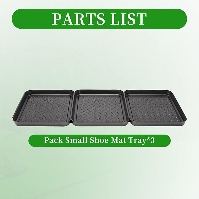 Anxingo 3 Pack Home Boot Tray Black Shoe Border Mat Heavy Duty Floor - Image 4