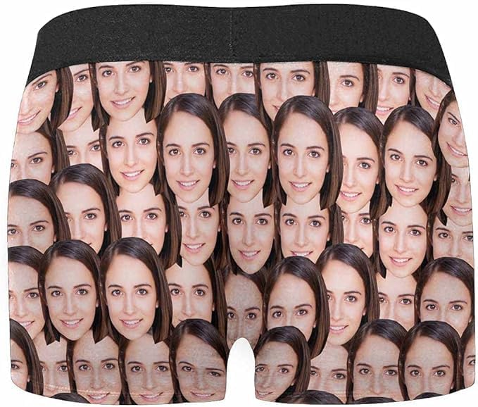 M YESCUSTOM Custom Faces Funny Short Briefs Gift - Image 3