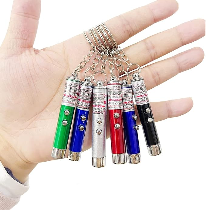 6 PCS Cat Toys Laser Pointer Mini Keychain Laser Pointer LED Flashlight Dog by WNZQK