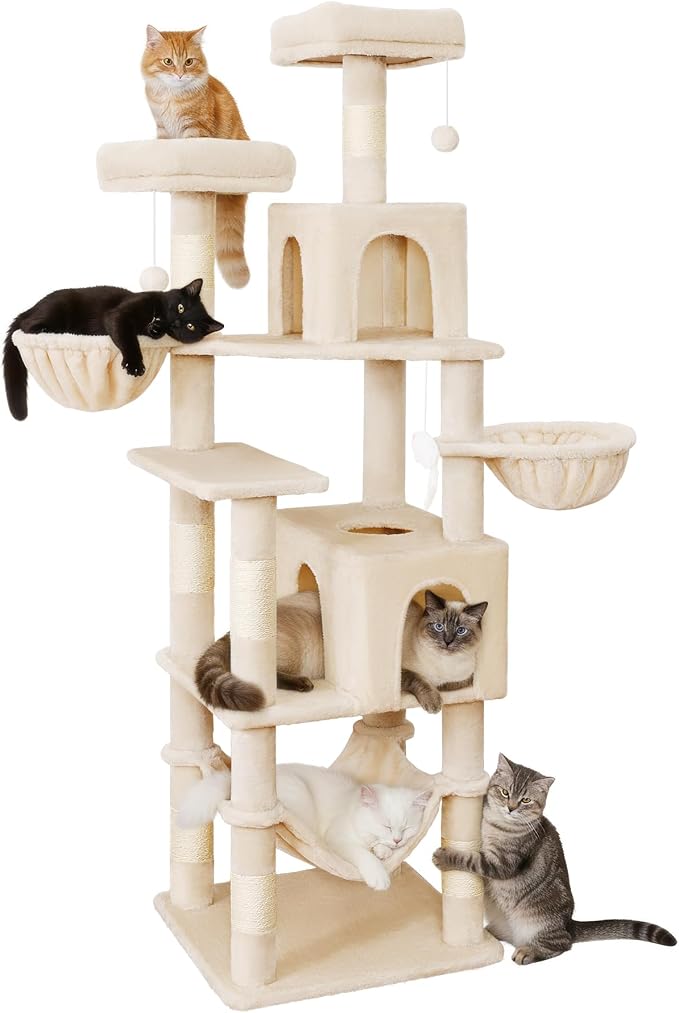 AMHANCIBLE Tall Cat Tree, 70 Inch Cat Tower - Image 8
