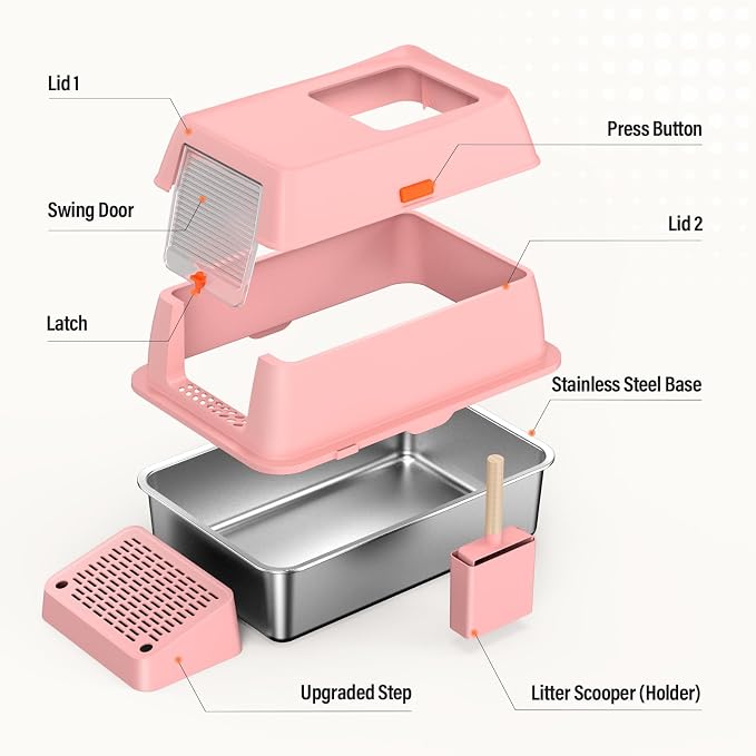 Removable Stainless Steel Cat Litter Box - Image 2