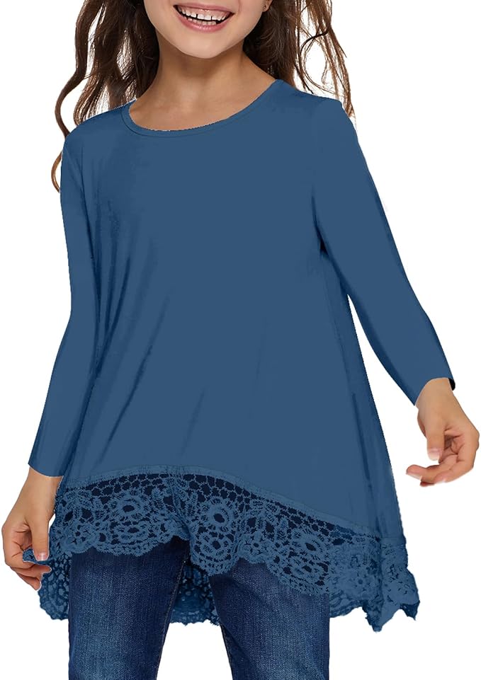 storeofbaby Girls Casual Tunic Tops Short Sleeve Loose Soft Blouse T-Shirt - Image 2