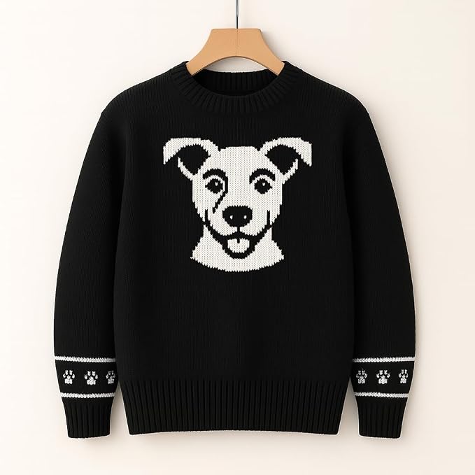 Custom Dog Knit Sweater for Women Personalized Pet Paw Print Pullover Dog Mom - Image 4