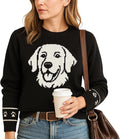 Custom Dog Knit Sweater for Women Personalized Pet Paw Print Pullover Dog Mom by GrewearFashion